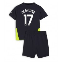 Camiseta Manchester City Kevin De Bruyne #17 Segunda Equipación Replica 2024-25 para niños mangas cortas (+ Pantalones cortos)